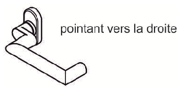 pointant vers la droite